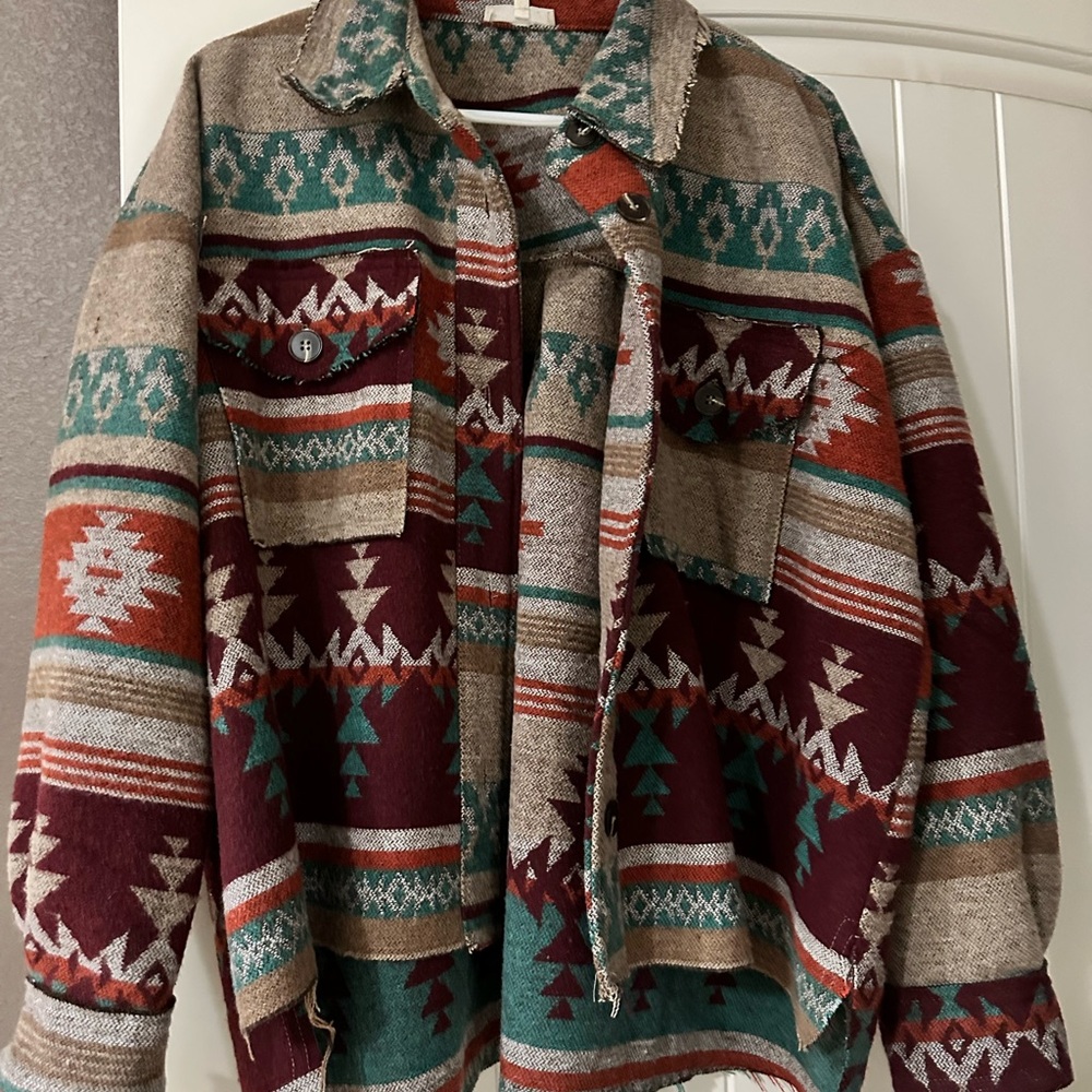 LA MIEL Geometric Knit Cardigan